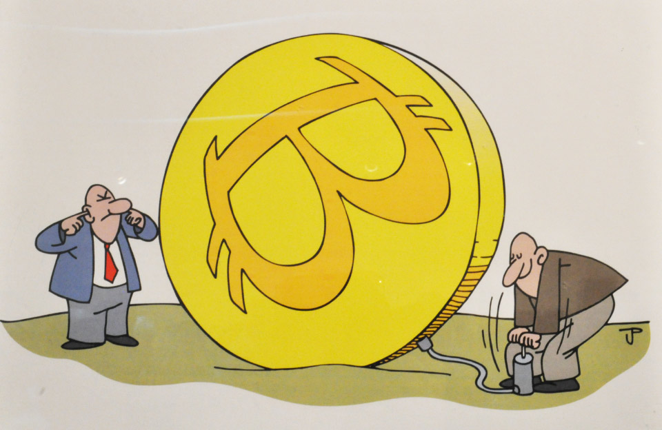 Ще одна карикатура експозиції «Час — гроші! (Криптовалюта: біткоїн та інші)».