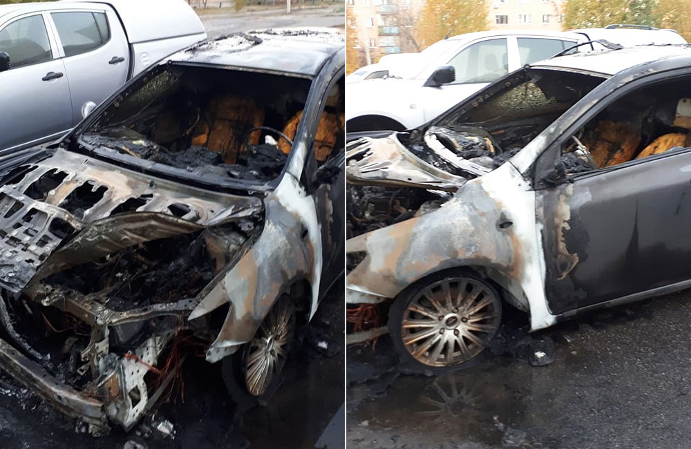 Toyota Corolla після ймовірного підпалу