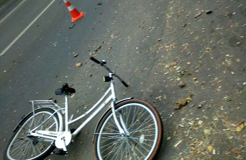 Велосипед з яким жінка переходила дорогу