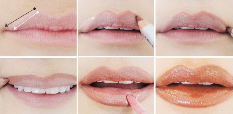 Как красиво накрасить губы с помощью карандаша?