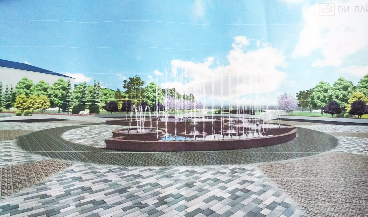 Єдиний ескіз фонтана, який ми отримали за рік від представників міської влади — і той виконаний не «Полтавагропроект», а «Ді-Лайн», що розробляє проект реконструкції парку