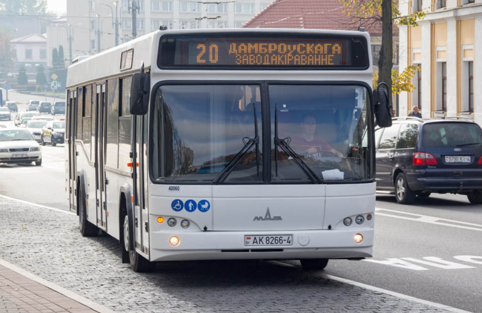 Автобус МАЗ-103.486 у білоруському місті Гродно