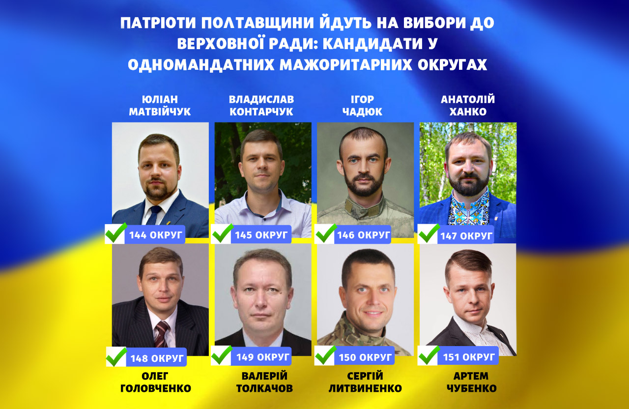 Націоналісти Полтавщини йдуть на вибори до парламенту: кандидати у мажоритарних округах