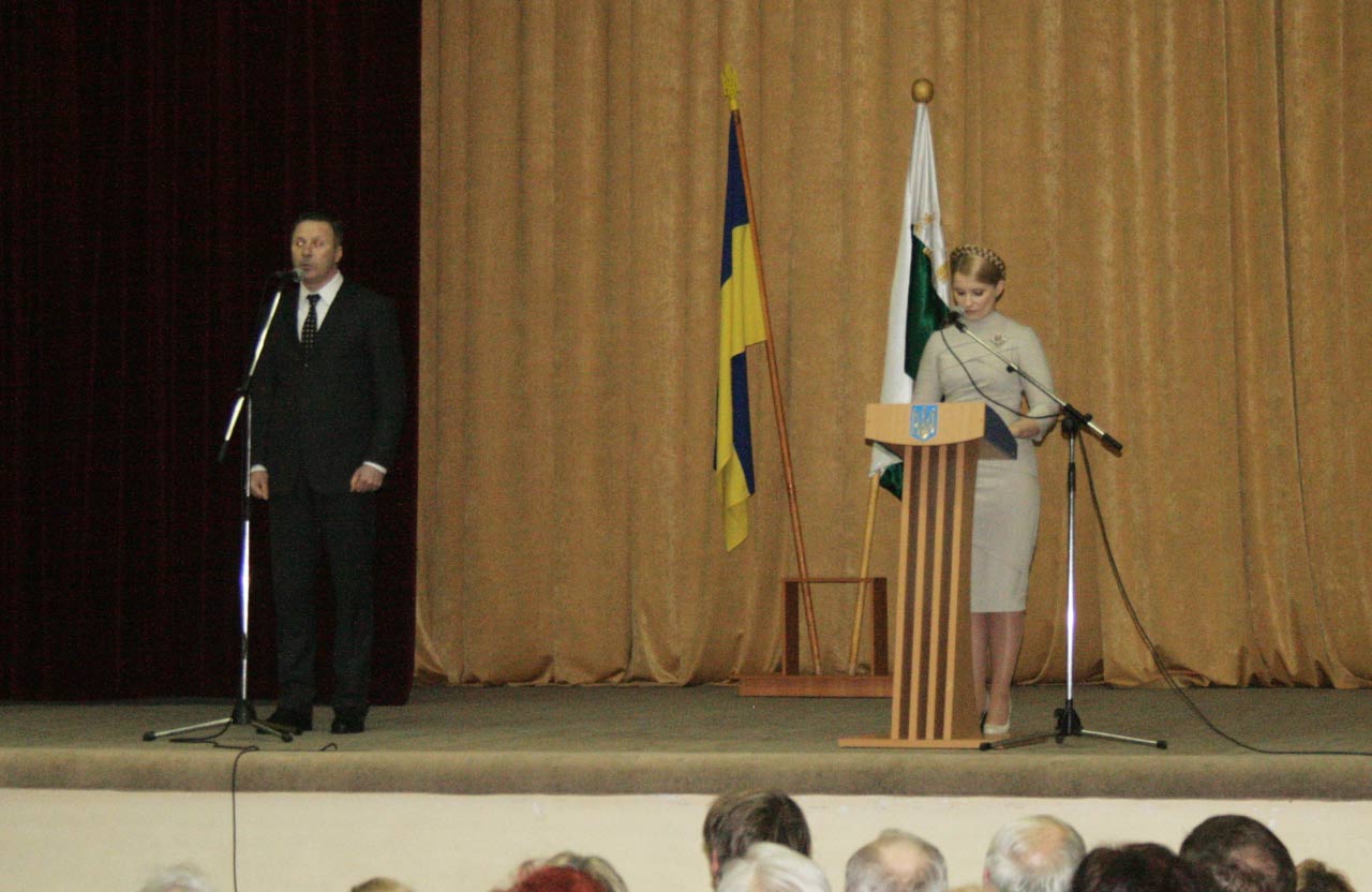Андрій Матковський під час візиту Юлії Тимошенко до Полтави у січні 2010 року