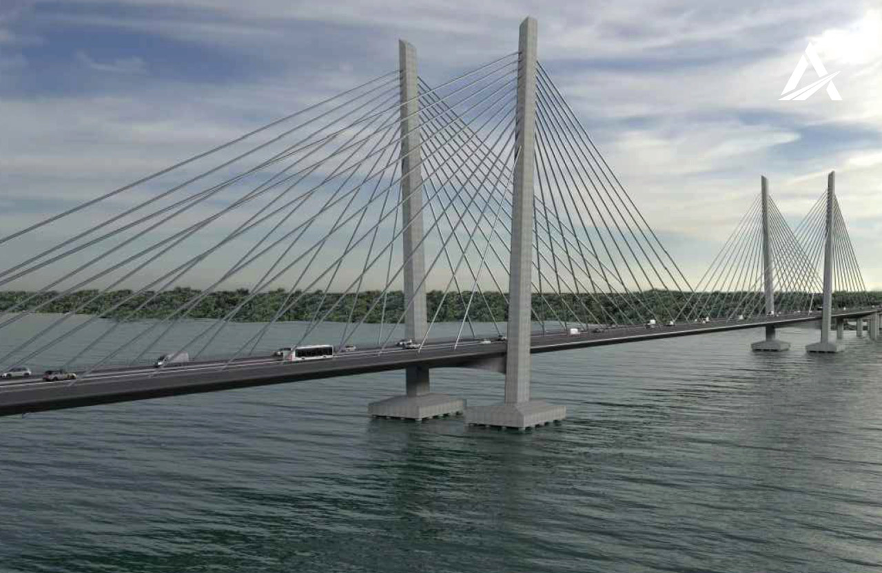 Попередній ескіз нового мосту у Кременчуці