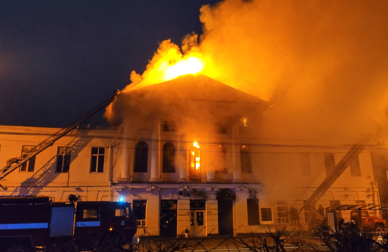 Пожежа у будівлі кінотеатру ім. Котляревського