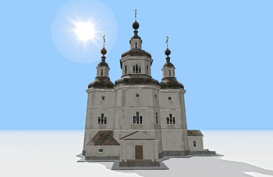 ЗD-модель зруйнованої Покровської церкви XVIII століття у Зінькові