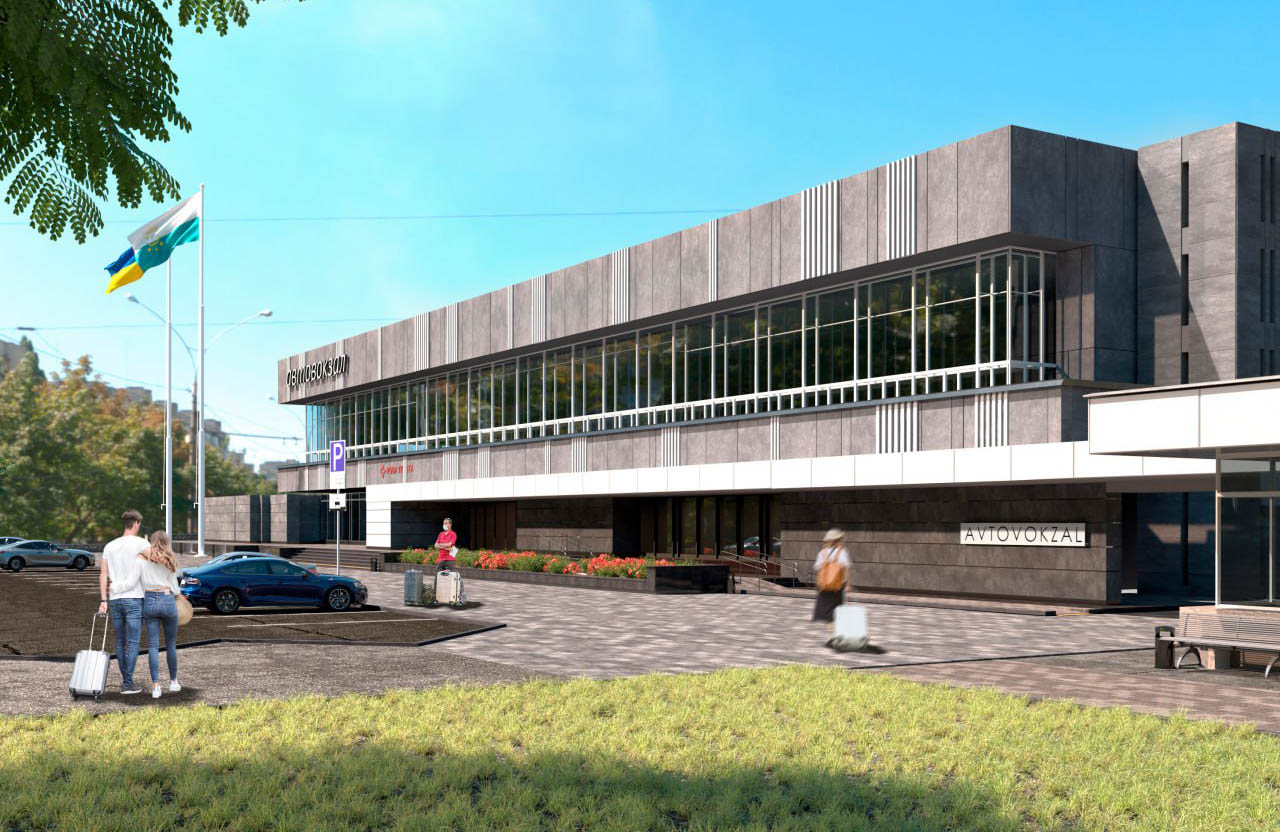Ескіз оновленої будівлі Полтавського автовокзалу