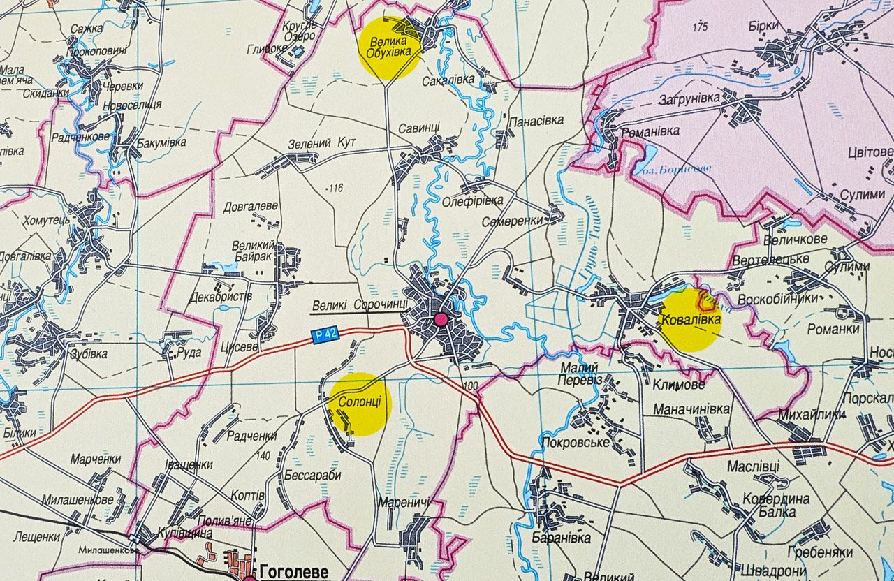 Карта Великосорочинської громади