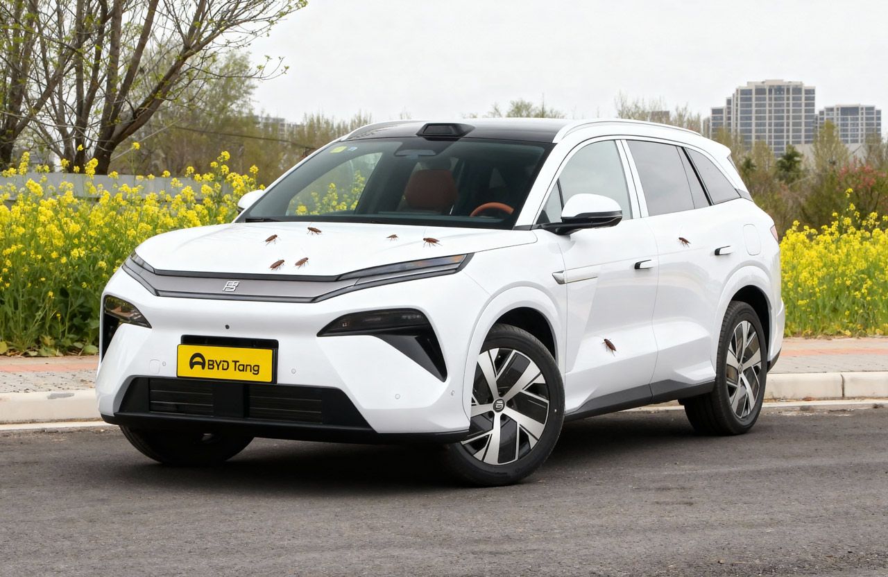 Колаж — електроавтомобіль BYD Tang