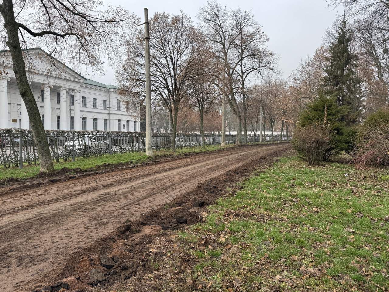 Асфальт замість плитки: у Полтаві стартував ремонт кругової доріжки в Корпусному парку