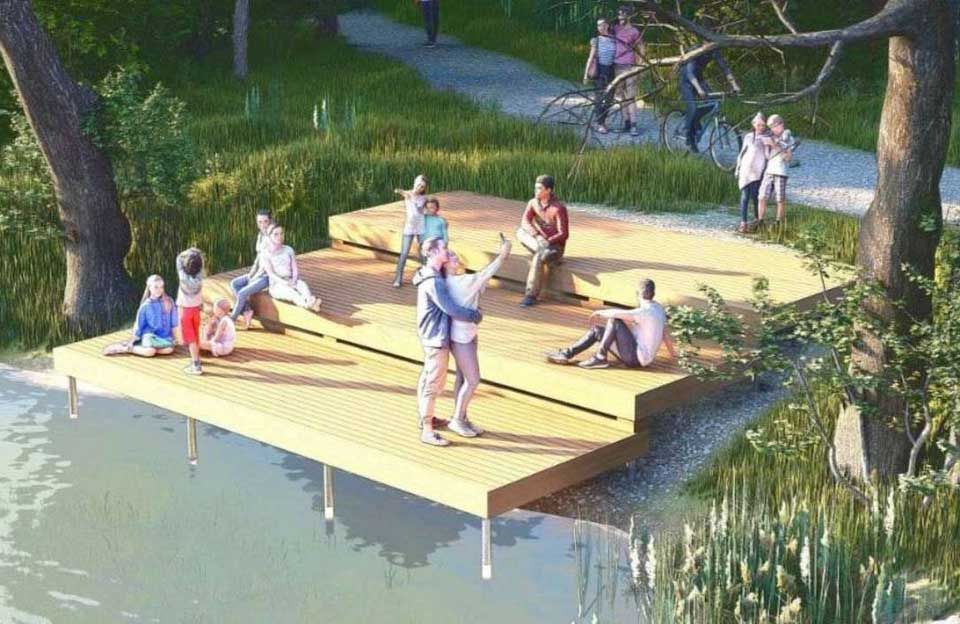 На березі Ворскли у Полтаві облаштовують простір для відпочинку «Течія» за 700 тисяч гривень