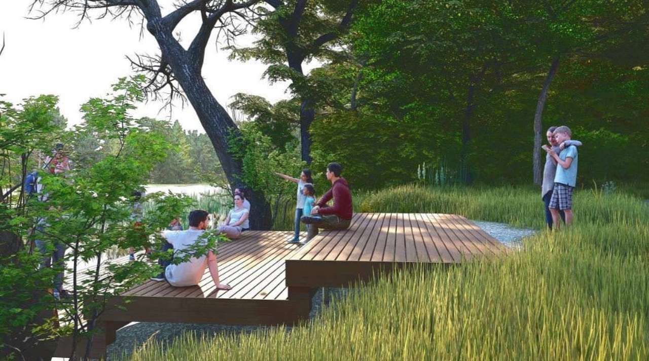 На березі Ворскли у Полтаві облаштовують простір для відпочинку «Течія» за 700 тисяч гривень