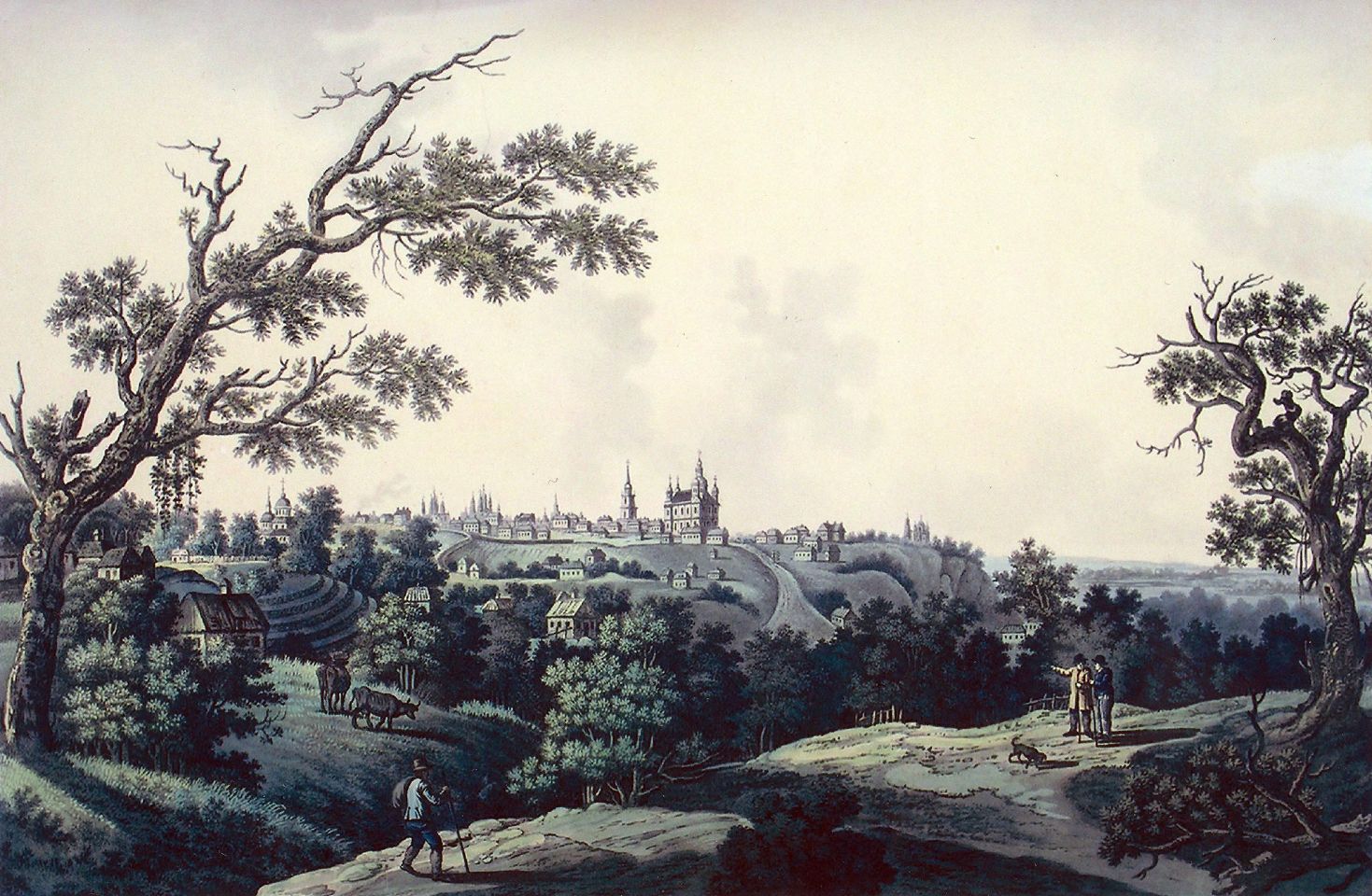 Описание: E:\__ Топоніми - Атлас\Tопоніми полтави\__ Полтава. Історичні кутки, райони, селища\Мазурівка\через Мазурівський яр. Кольорова літографія за гравюрою Г. Стадлера.jpg