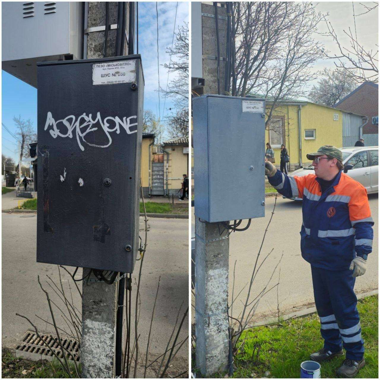 Вандали зіпсували кожну третю шафу освітлення: полтавські комунальники скаржаться на вуличні графіті