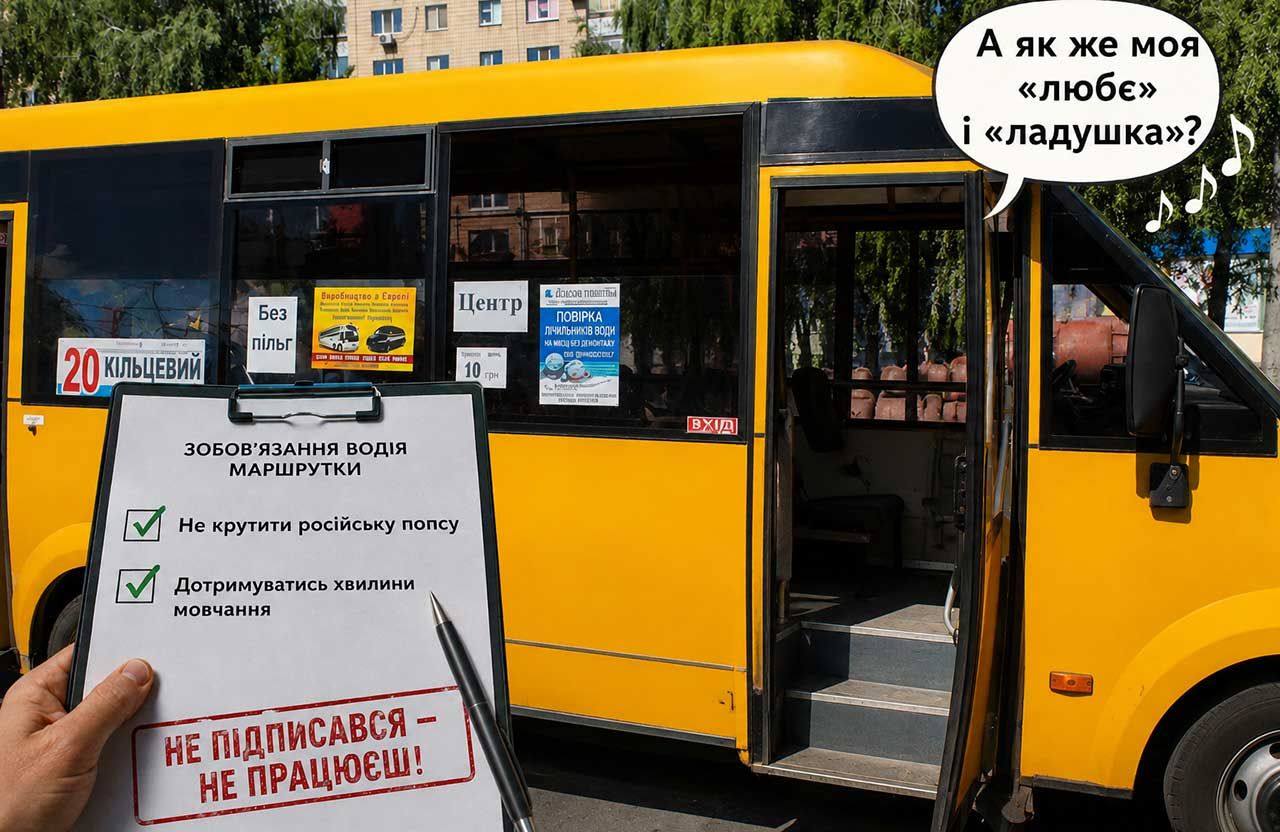 Водіїв полтавських маршруток змусять розписуватися за відмову від російської попси та дотримання хвилини мовчання